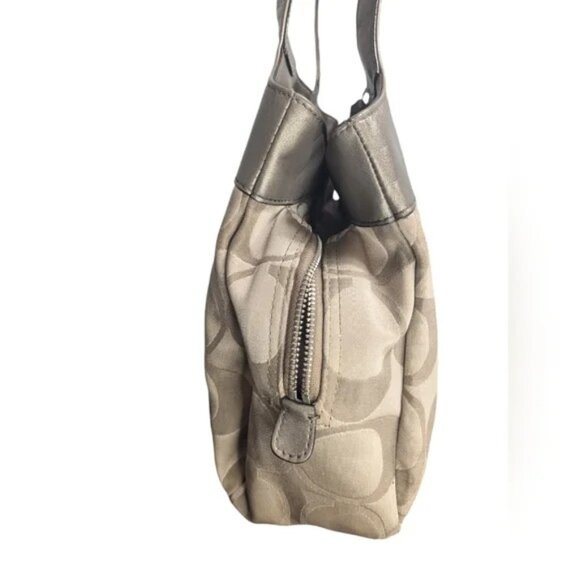 Coach Lexi Signatrue Bronz & Tan Shoulder Bag Purse - Picture 8 of 14